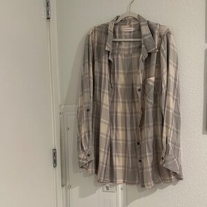 Plaid Button-Up Shirt